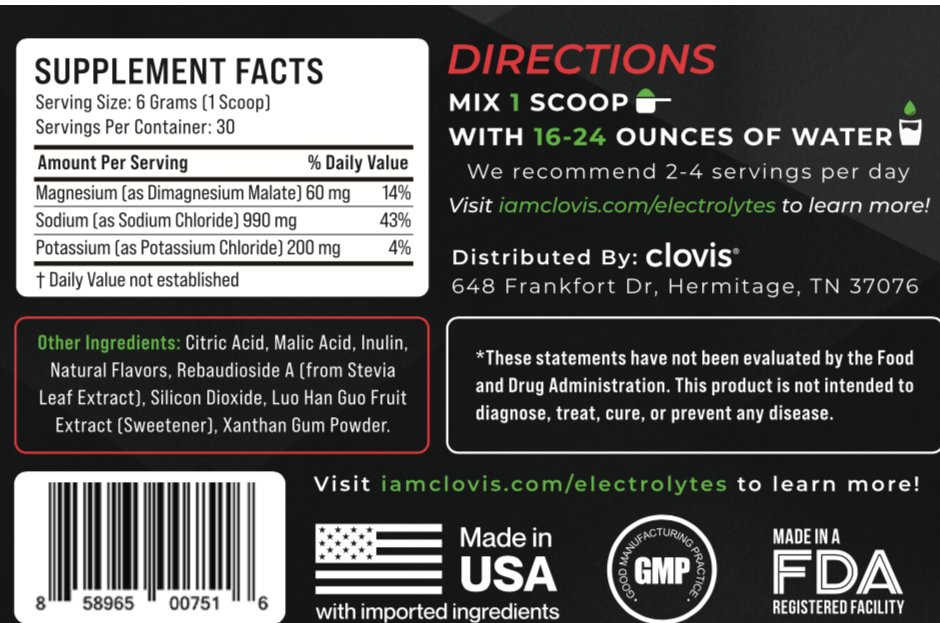 Essential Electrolytes Hydration Drink Mix - Clovis