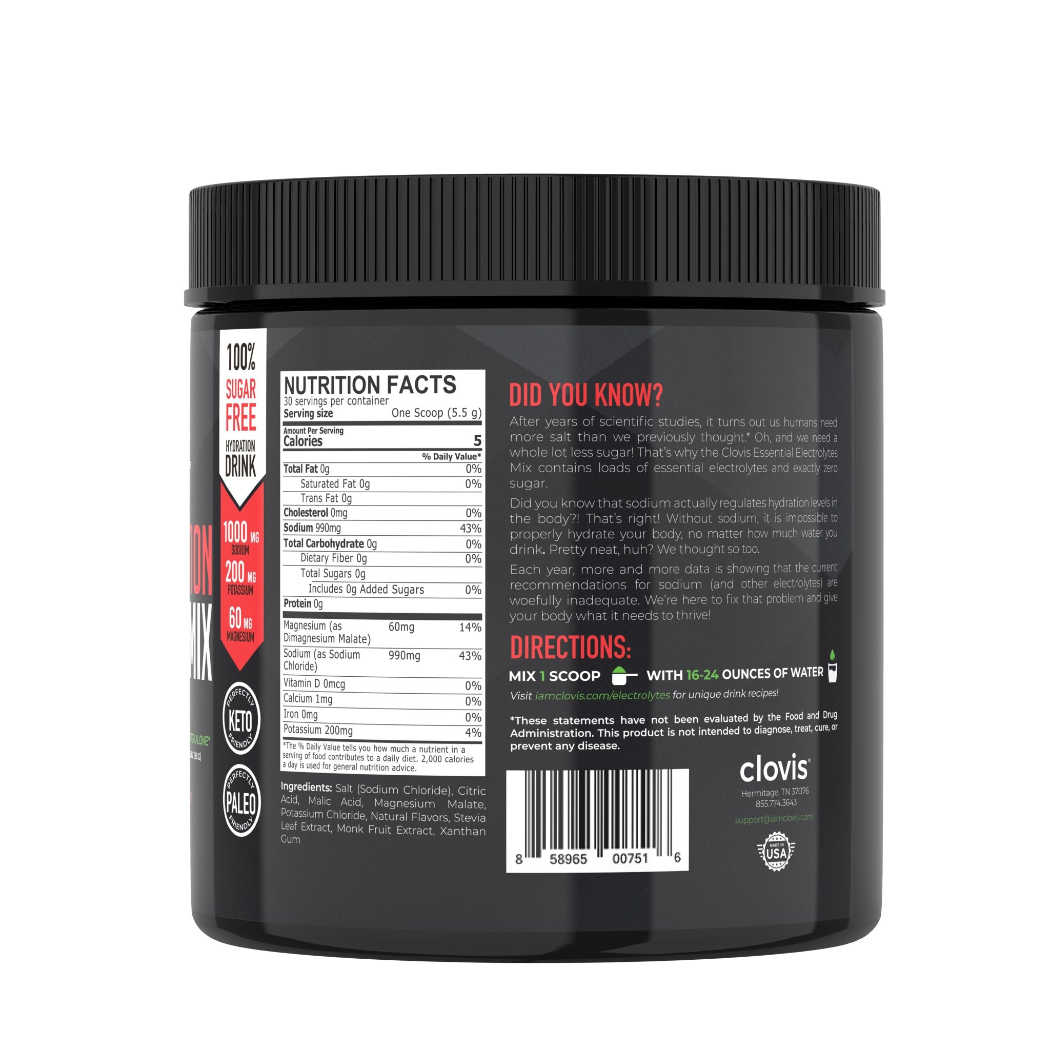 Essential Electrolytes Hydration Drink Mix - Clovis